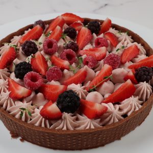 تارت توت فرنگی و شکلات تلخ 20